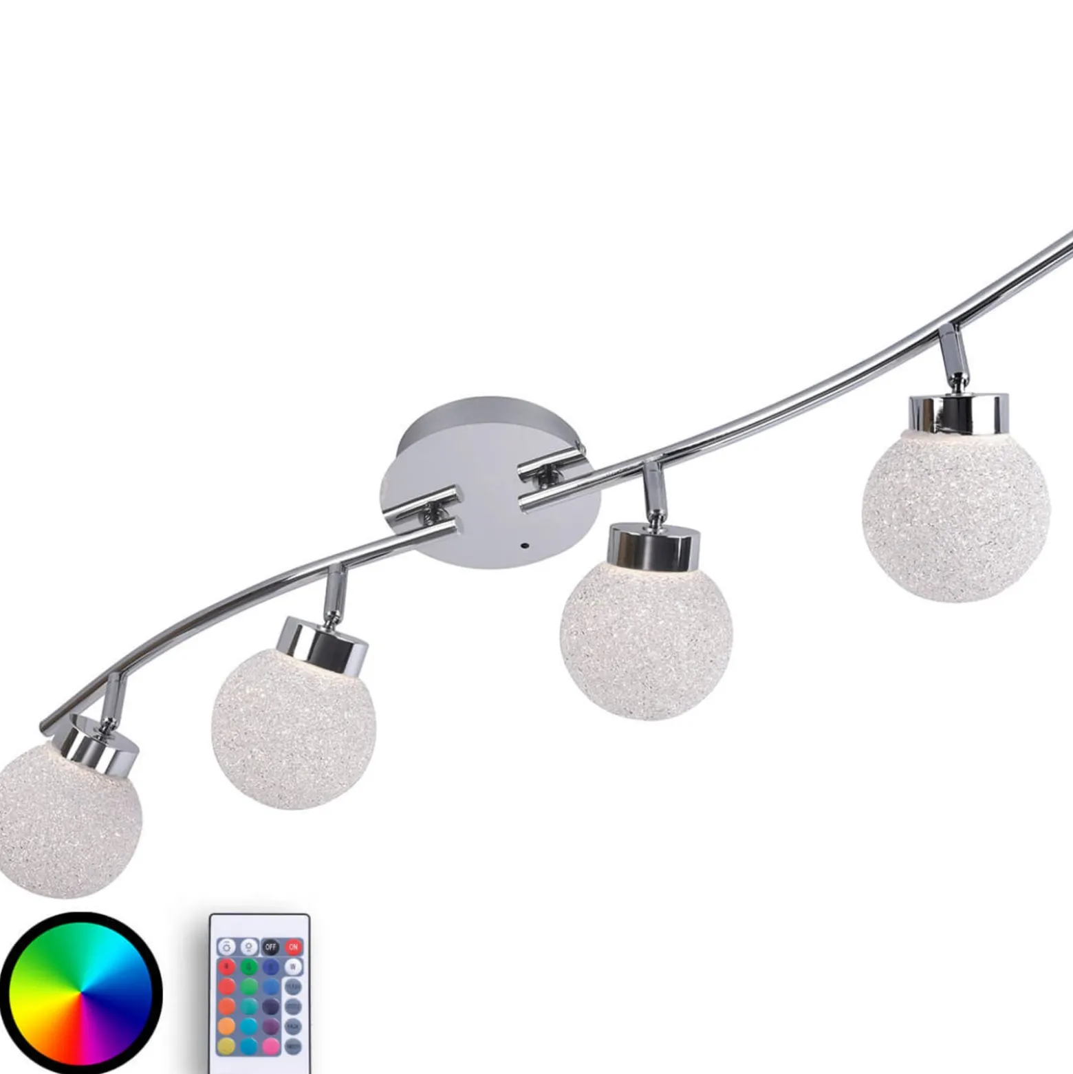 LED-Deckenleuchte Miko, 4-flammig, länglich