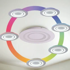 LED-Deckenleuchte Mirel, weiß, Metall Ø 50 cm RGB CCT Remote
