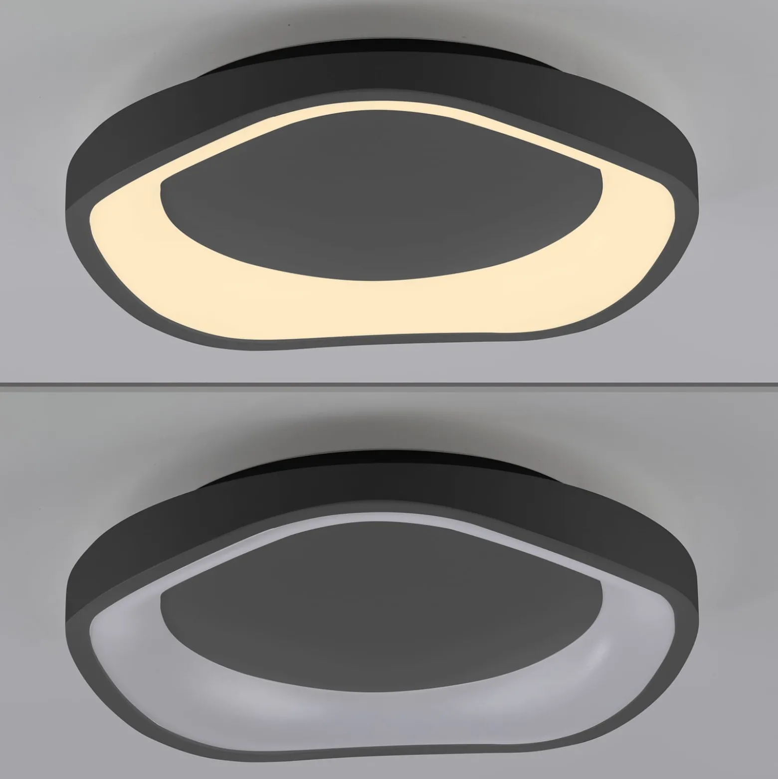 LED-Deckenleuchte MONTA, schwarz, Ø 40 cm, Metall, switchdim