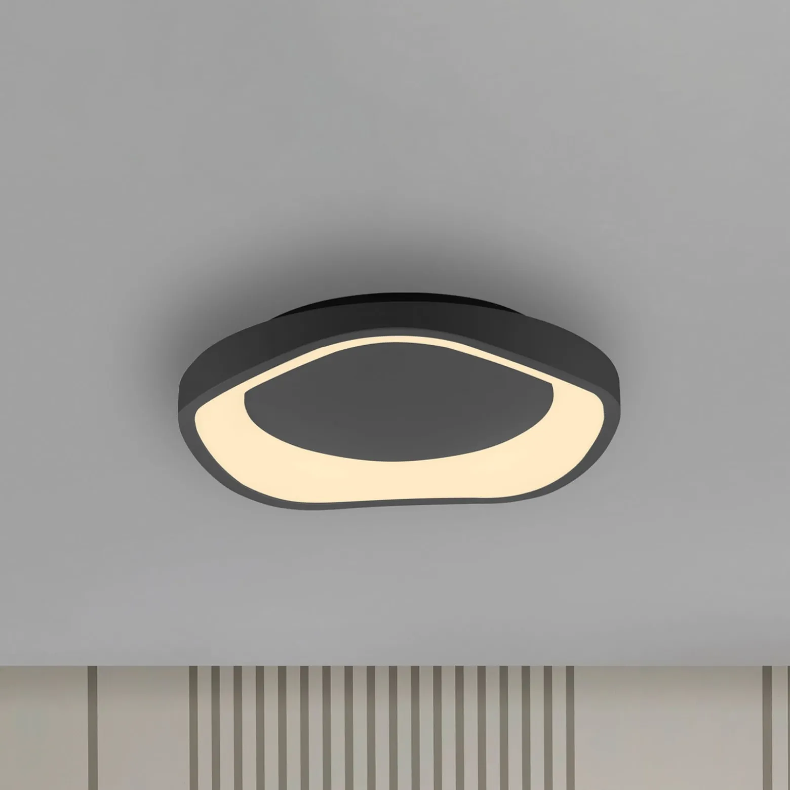 LED-Deckenleuchte MONTA, schwarz, Ø 40 cm, Metall, switchdim