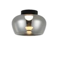 LED-Deckenleuchte Nadia, Ø 38 cm, rauchgrau, Glas