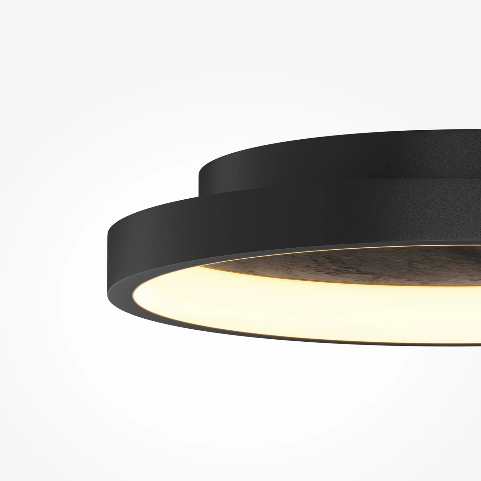 LED-Deckenleuchte Orign, Ø 60 cm, schwarz, Metall/Stein