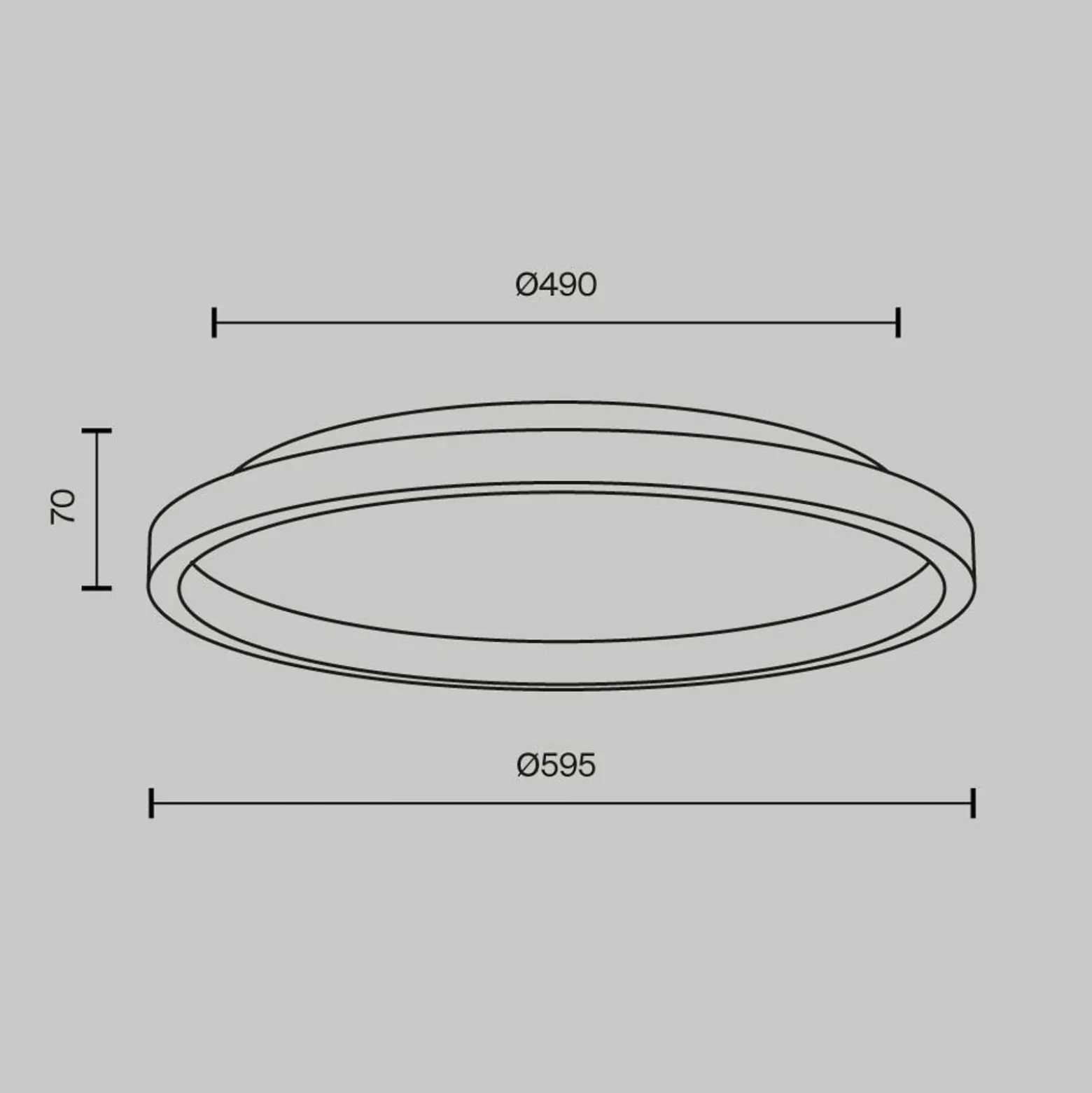 LED-Deckenleuchte Orign, Ø 60 cm, schwarz, Metall/Stein