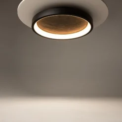 LED-Deckenleuchte Orign, Ø 41 cm, schwarz, Metall/Stein
