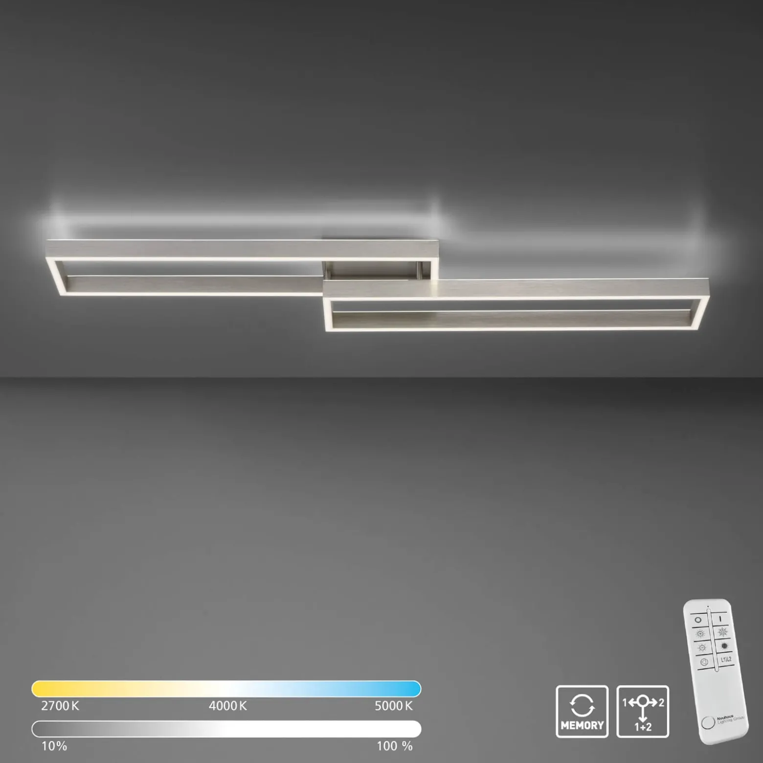 LED-Deckenleuchte Paan, dimmbar, CCT, Memory