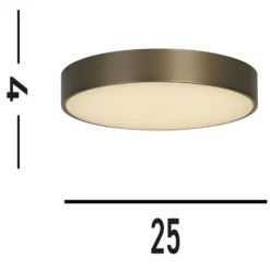 LED-Deckenleuchte Palma, bronzefarben, Ø 25 cm, Stahl/Acryl