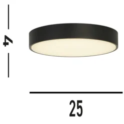 LED-Deckenleuchte Palma, schwarz, Ø 25 cm, Stahl/Acryl