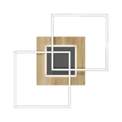 LED-Deckenleuchte Panama M Plus, eiche/schwarz, Länge 61 cm
