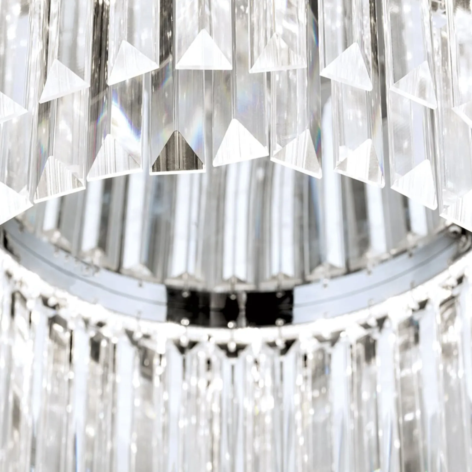 LED-Deckenleuchte Prism, chrom, Ø 55 cm