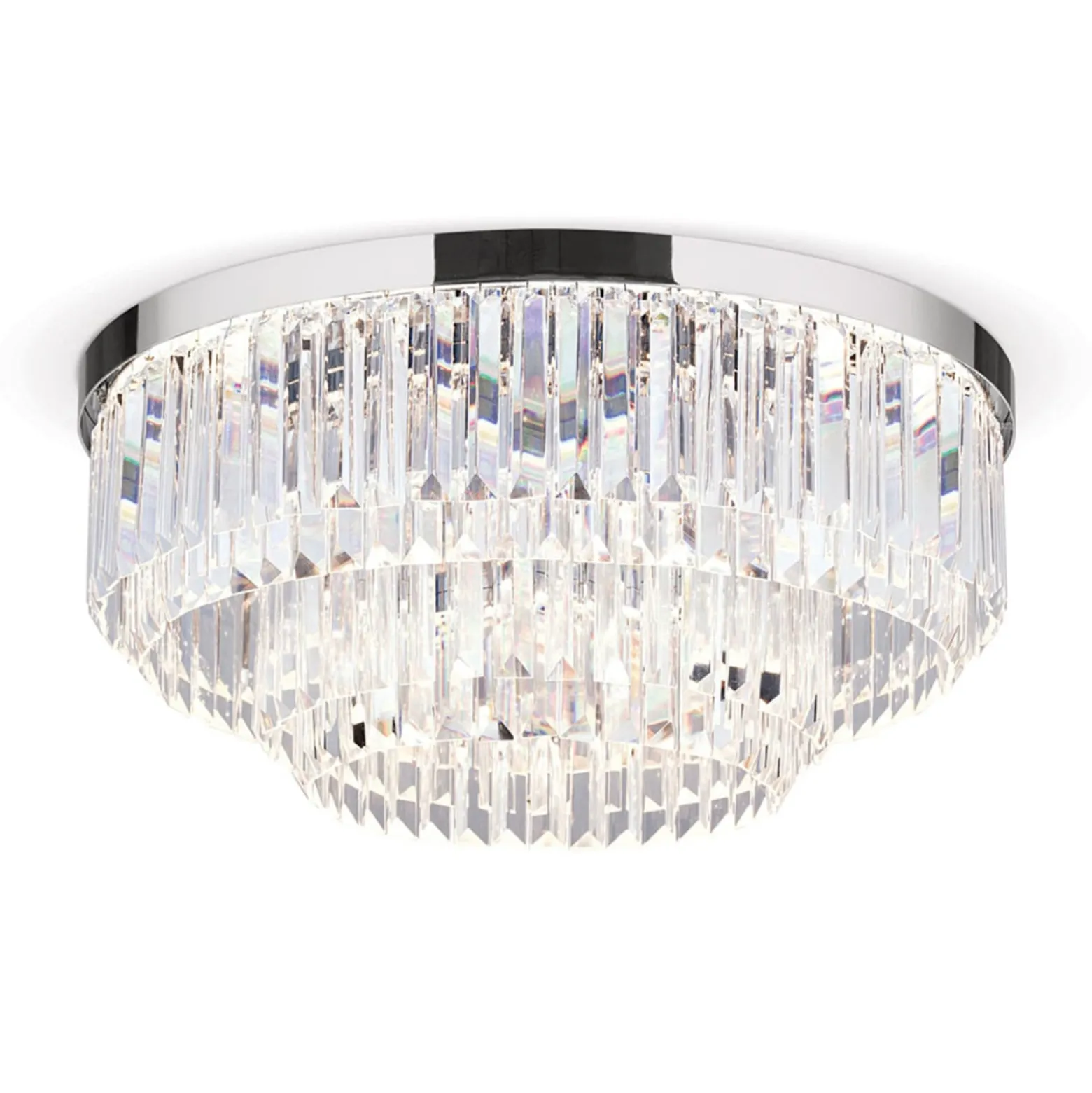 LED-Deckenleuchte Prism, chrom, Ø 55 cm