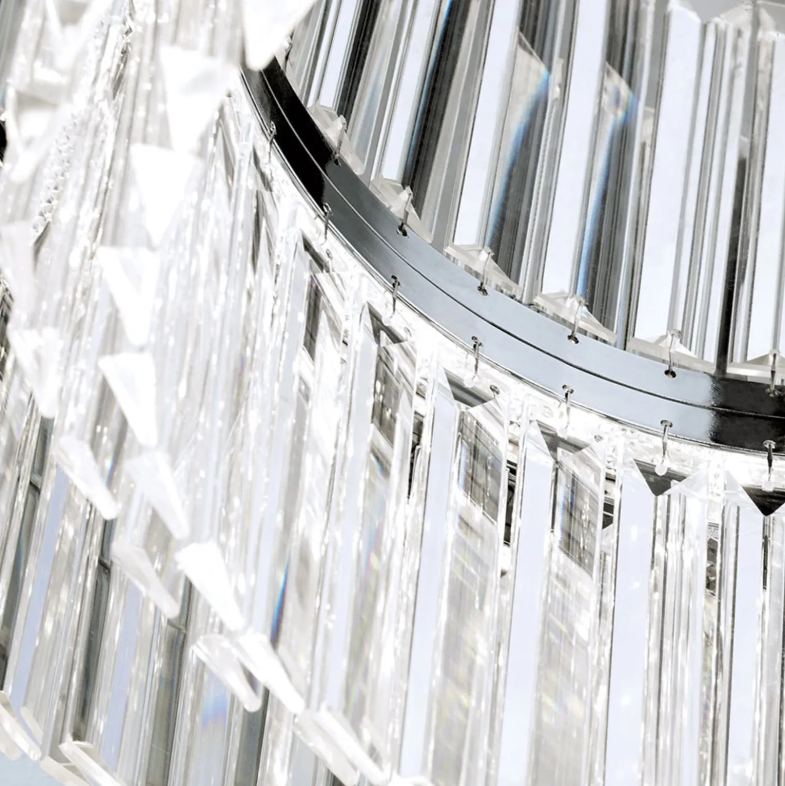 LED-Deckenleuchte Prism, chrom, Ø 55 cm