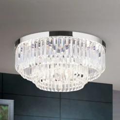 LED-Deckenleuchte Prism, chrom, Ø 55 cm