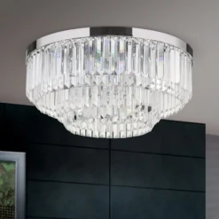LED-Deckenleuchte Prism, chrom, Ø 55 cm