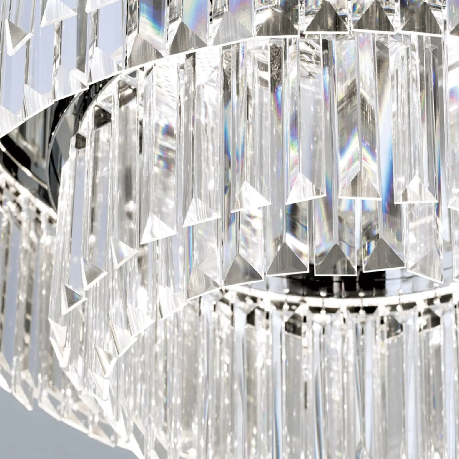 LED-Deckenleuchte Prism, chrom, Ø 55 cm