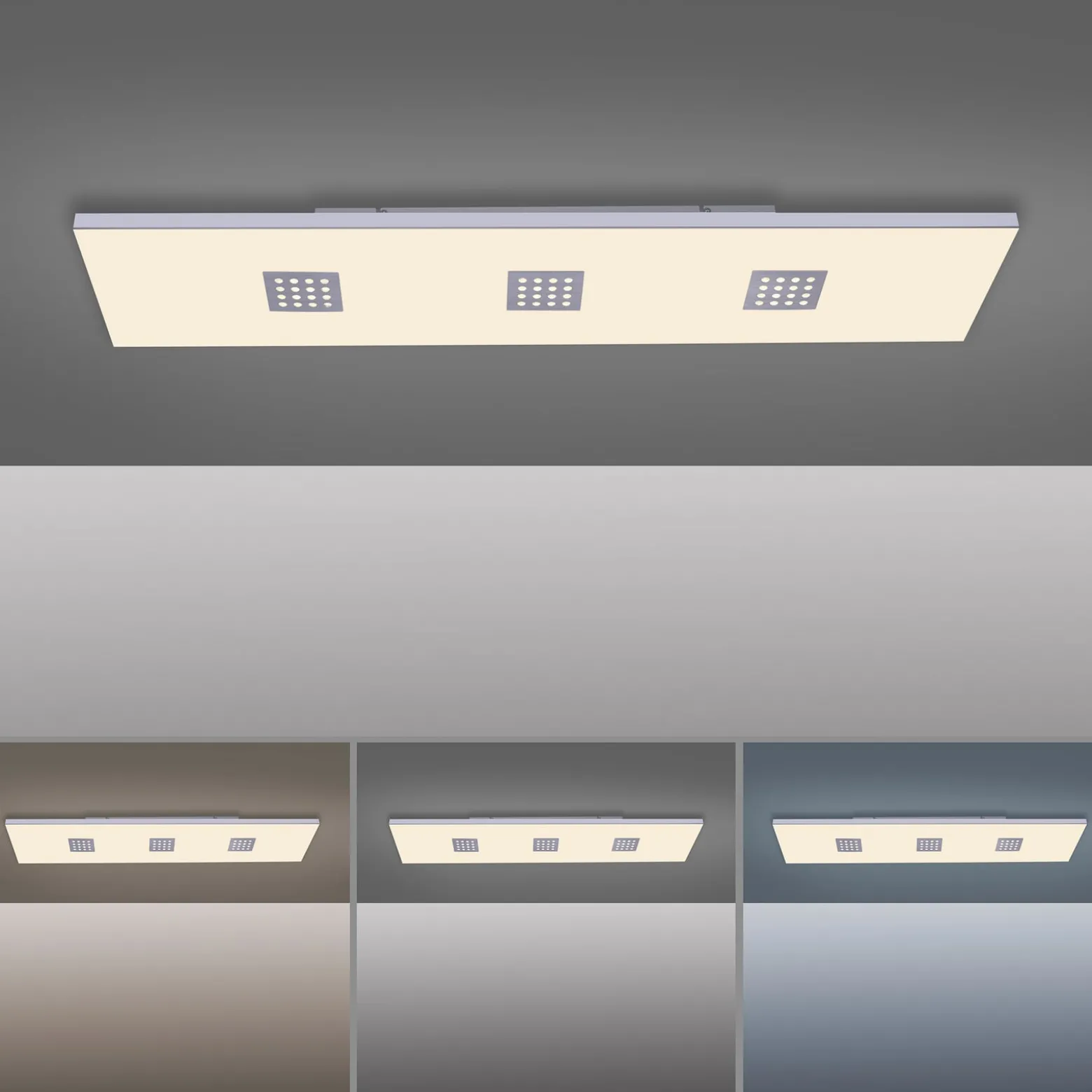 LED-Deckenleuchte PURE Neo, 120 cm, alu, CCT, Fernbedienung