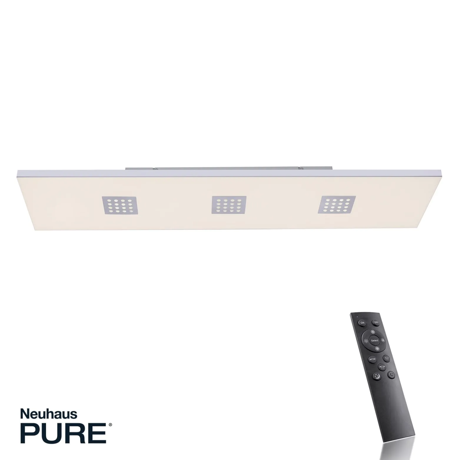 LED-Deckenleuchte PURE Neo, 120 cm, alu, CCT, Fernbedienung