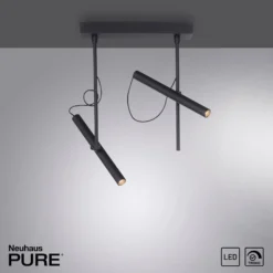 LED-Deckenleuchte PURE Tutua, 2-flammig, schwarz
