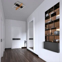 LED-Deckenleuchte 3775015 Quadrat 1fl. mit Holz