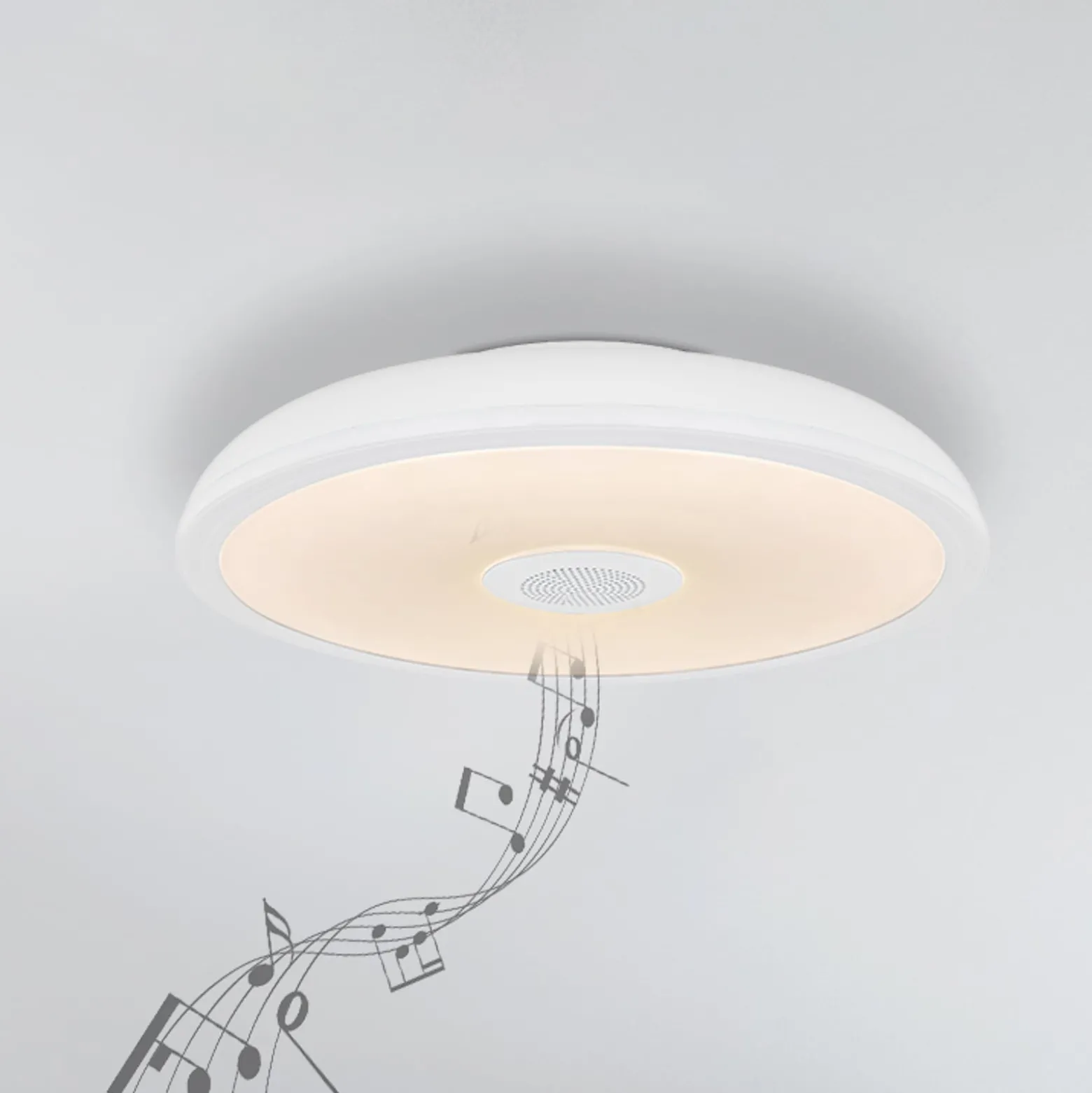 LED-Deckenleuchte Raffy Lautsprecher RGBW weiß