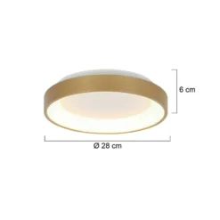 LED-Deckenleuchte Ringlede, gold, Höhe 6 cm, Ø 28 cm