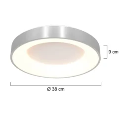 LED-Deckenleuchte Ringlede, 2.700 K, Ø 38 cm, silber, Metall