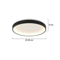 LED-Deckenleuchte Ringlede, schwarz, Höhe 6 cm, Ø 28 cm