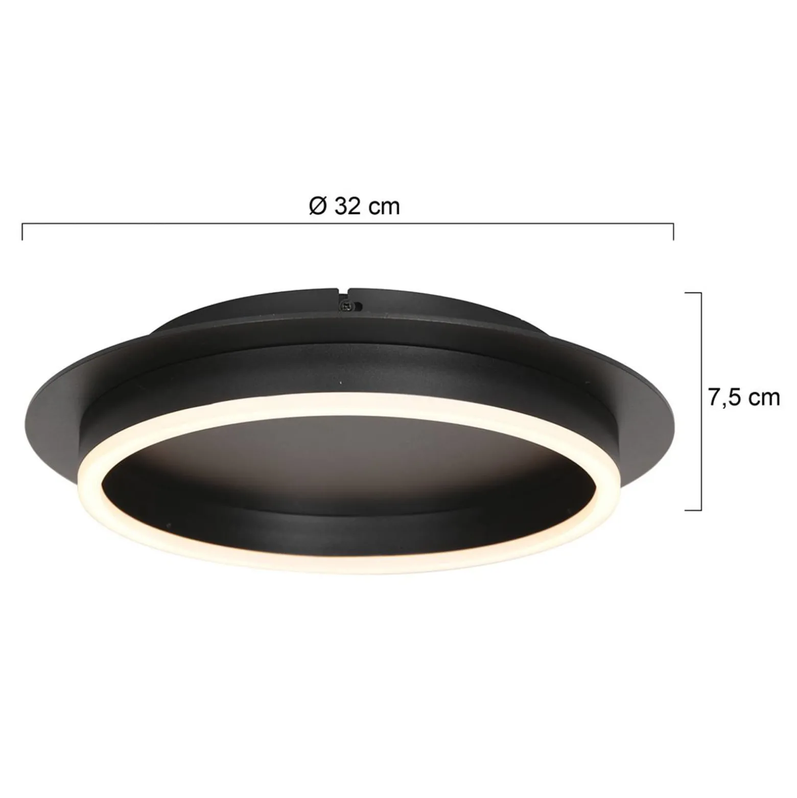 LED-Deckenleuchte Ringlux, schwarz, Ø 32 cm, Metall