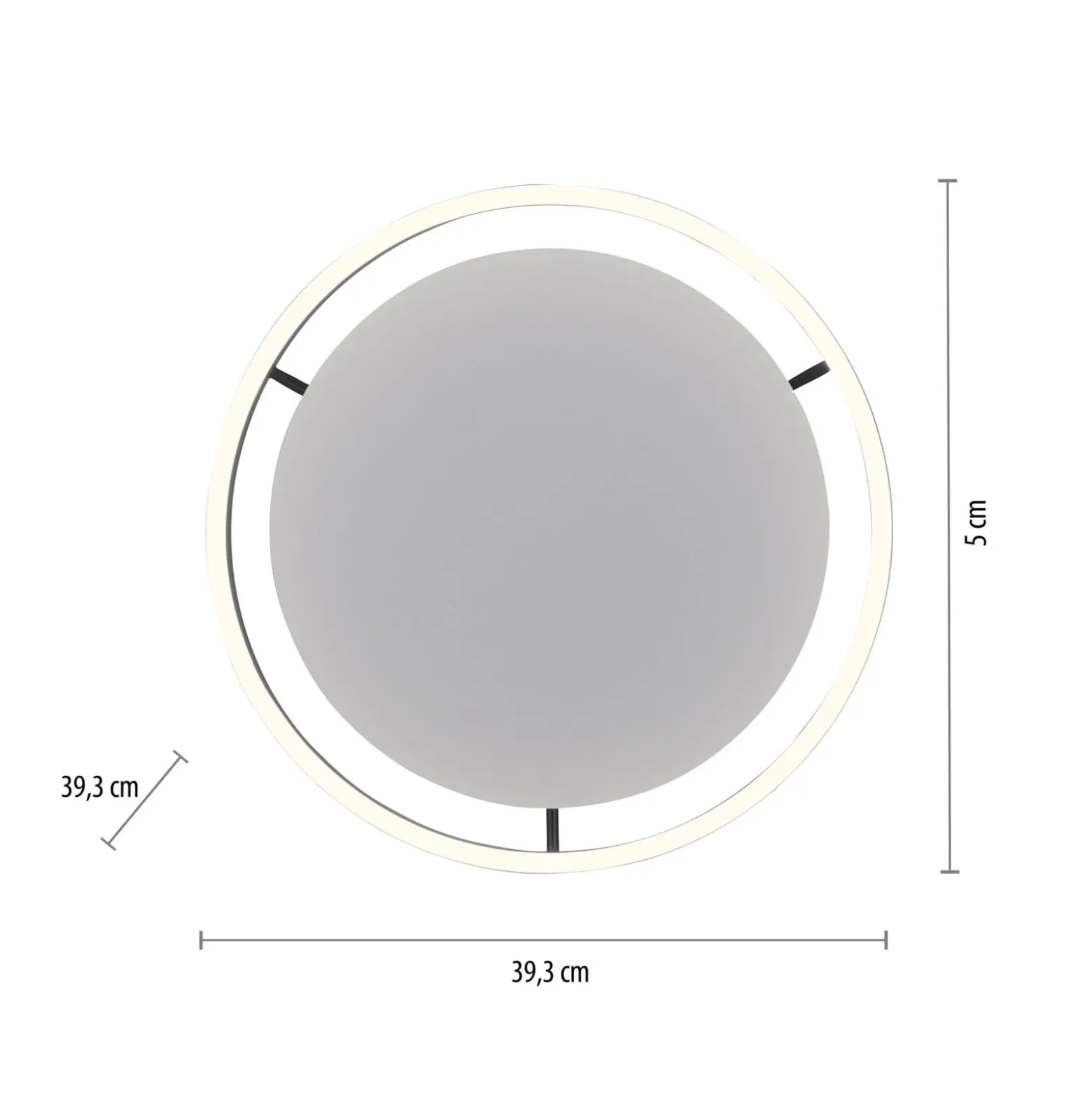 LED-Deckenleuchte Ritus, Ø 39,3cm, anthrazit
