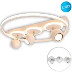 LED-Deckenleuchte Ronda, weiß, dreiflammig