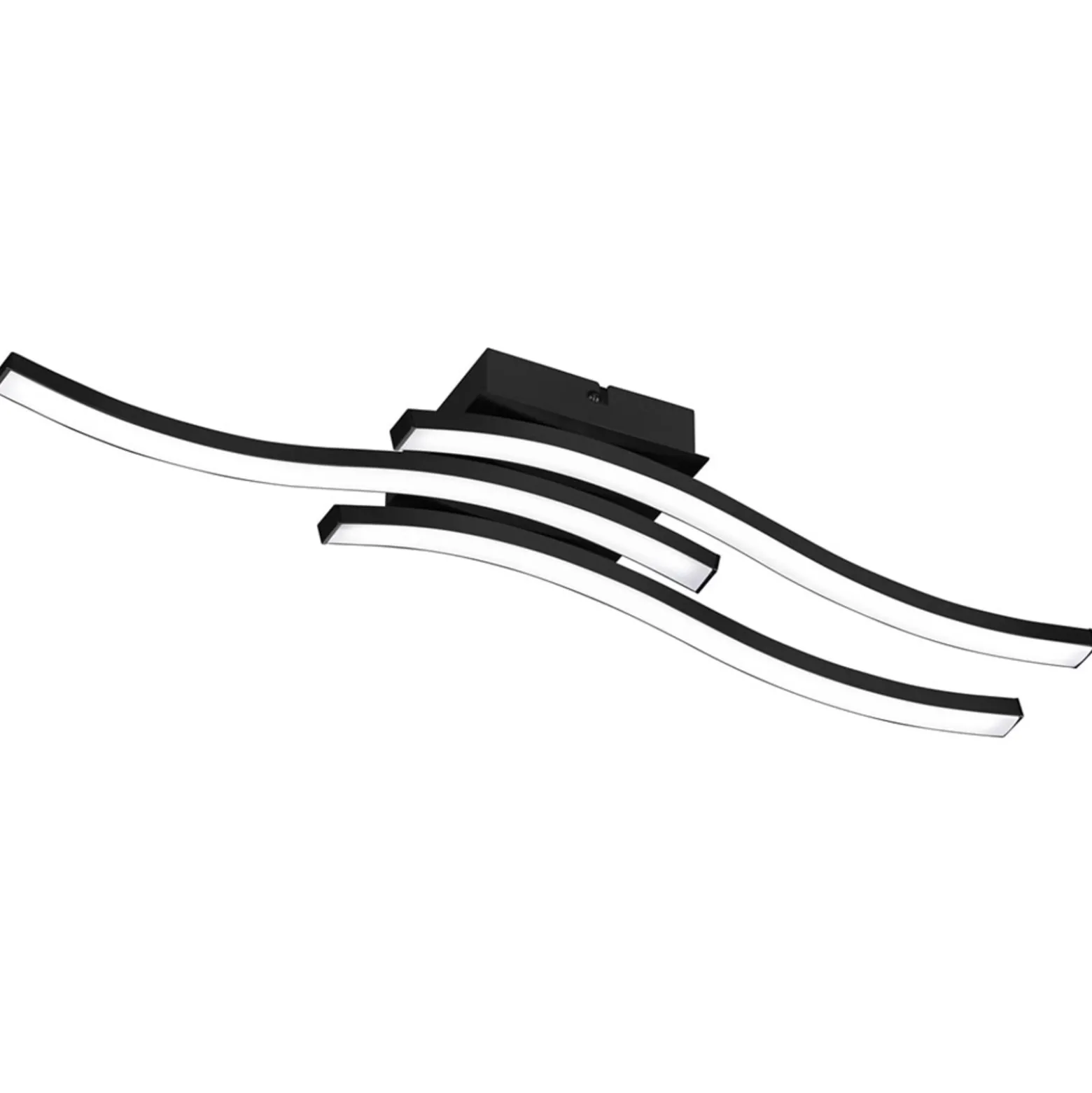 LED-Deckenleuchte Route in Schwarz, dreiflammig