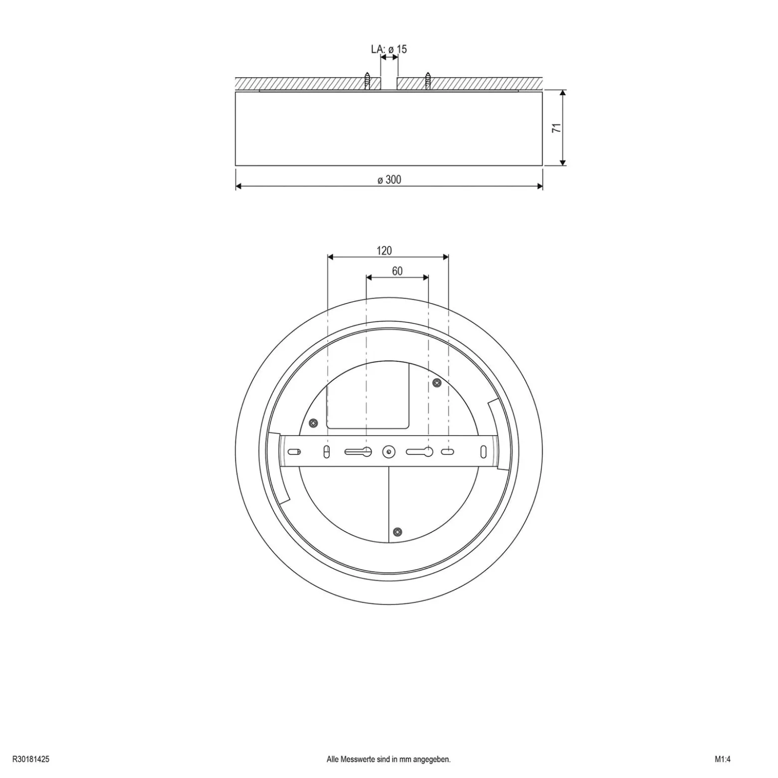 LED-Deckenleuchte Sauro, Ø 30 cm, silber