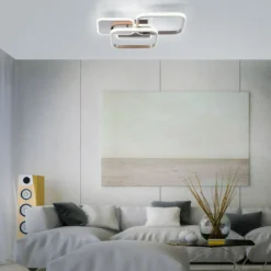 LED-Deckenleuchte Sevent, eckig, 3.000 K, stahl