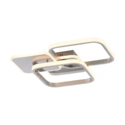 LED-Deckenleuchte Sevent, eckig, 3.000 K, stahl