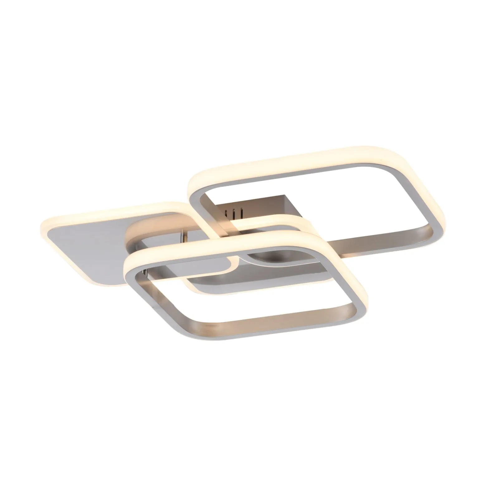 LED-Deckenleuchte Sevent, eckig, 3.000 K, stahl