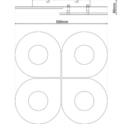 LED-Deckenleuchte Smilla, weiß, Metall, 50x50 cm, CCT Remote