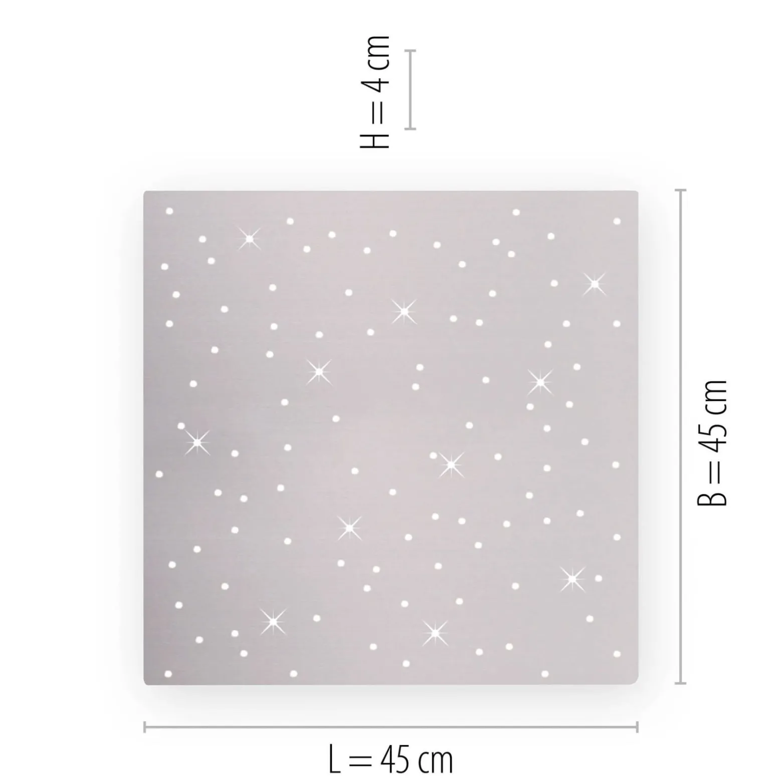 LED-Deckenleuchte Sparkle CCT dim stahl 45x45cm
