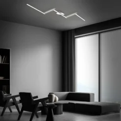 LED-Deckenleuchte Staff, silber, 3.000 K