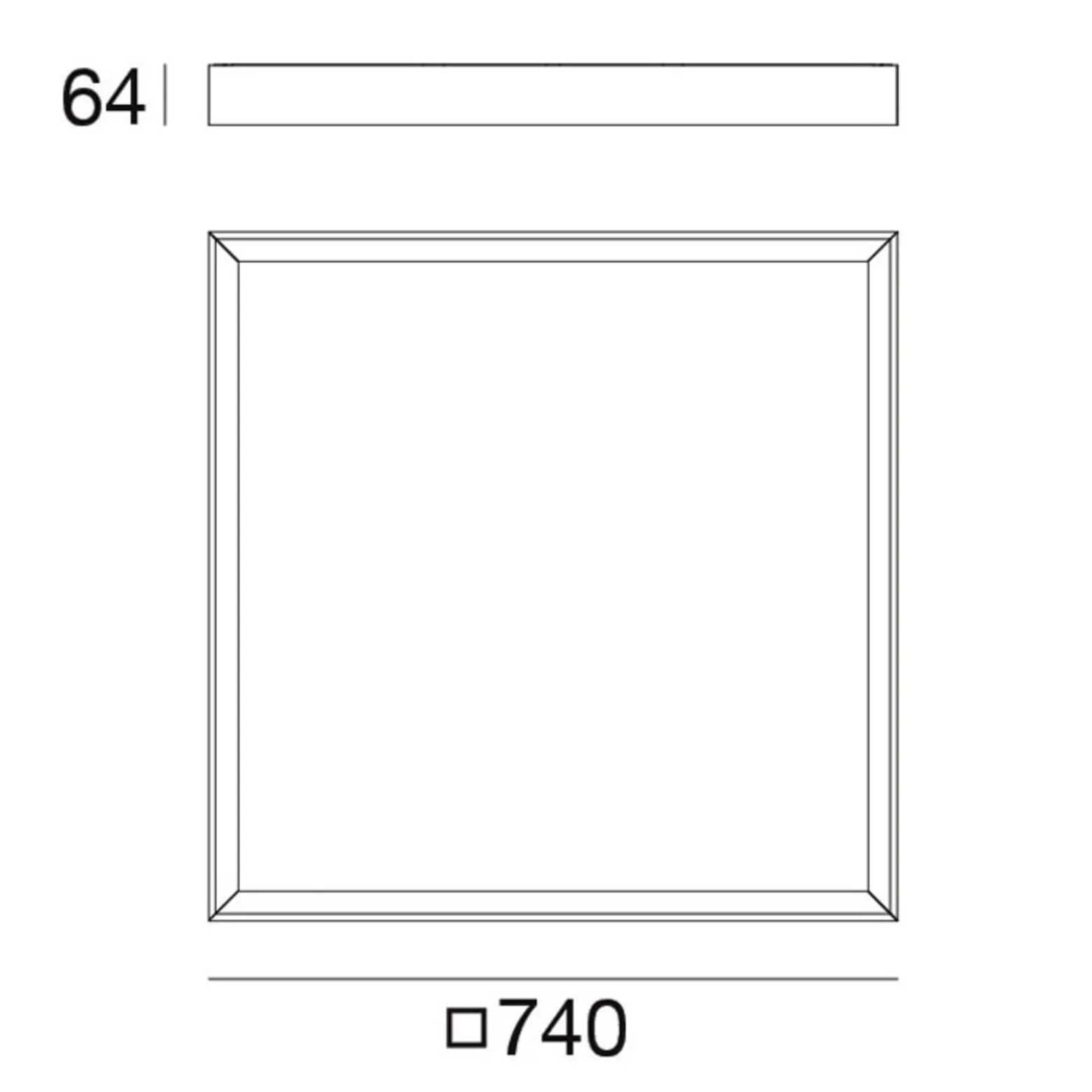 LED-Deckenleuchte Tara maxi, 74 cm x 74 cm