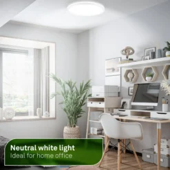 LED-Deckenleuchte Tava A, CCT, Ø 29 cm, weiß, Fernbedienung