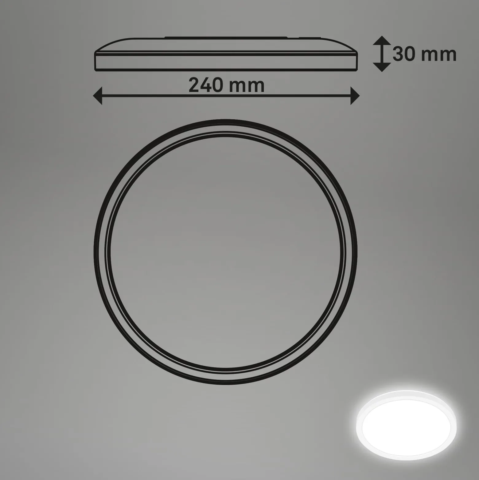 LED-Deckenleuchte Tava, weiß, Ø 24 cm, Kunststoff