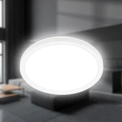 LED-Deckenleuchte Tava, weiß, Ø 24 cm, Kunststoff