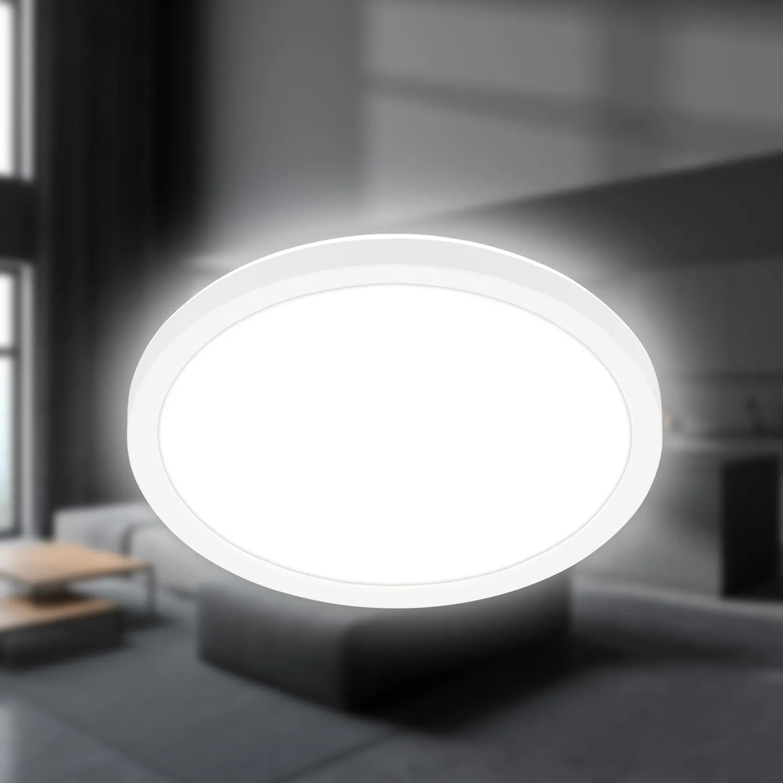 LED-Deckenleuchte Tava, weiß, Ø 24 cm, Kunststoff