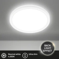 LED-Deckenleuchte Tava, weiß, Ø 24 cm, Kunststoff