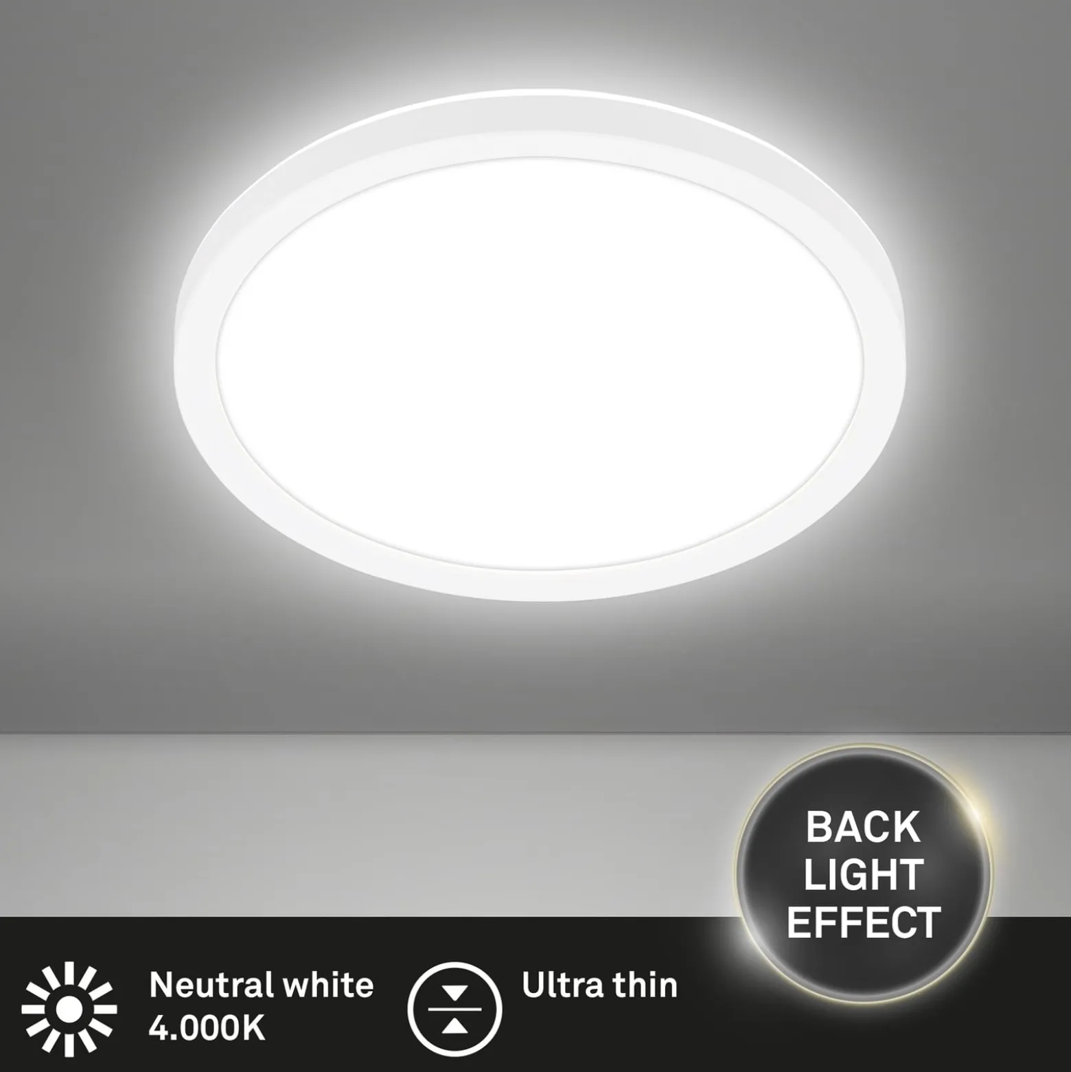 LED-Deckenleuchte Tava, weiß, Ø 24 cm, Kunststoff