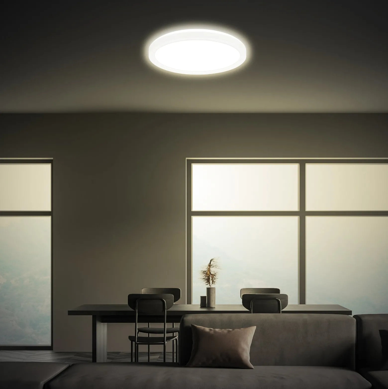 LED-Deckenleuchte Tava, weiß, Ø 24 cm, Kunststoff
