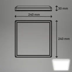 LED-Deckenleuchte Tava, weiß, 24x24 cm, Kunststoff