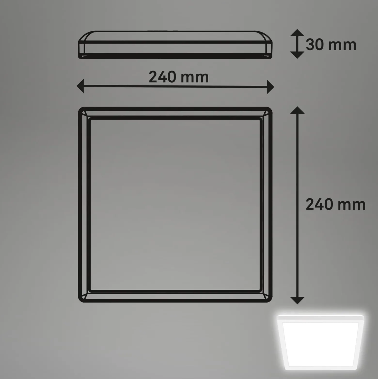 LED-Deckenleuchte Tava, weiß, 24x24 cm, Kunststoff