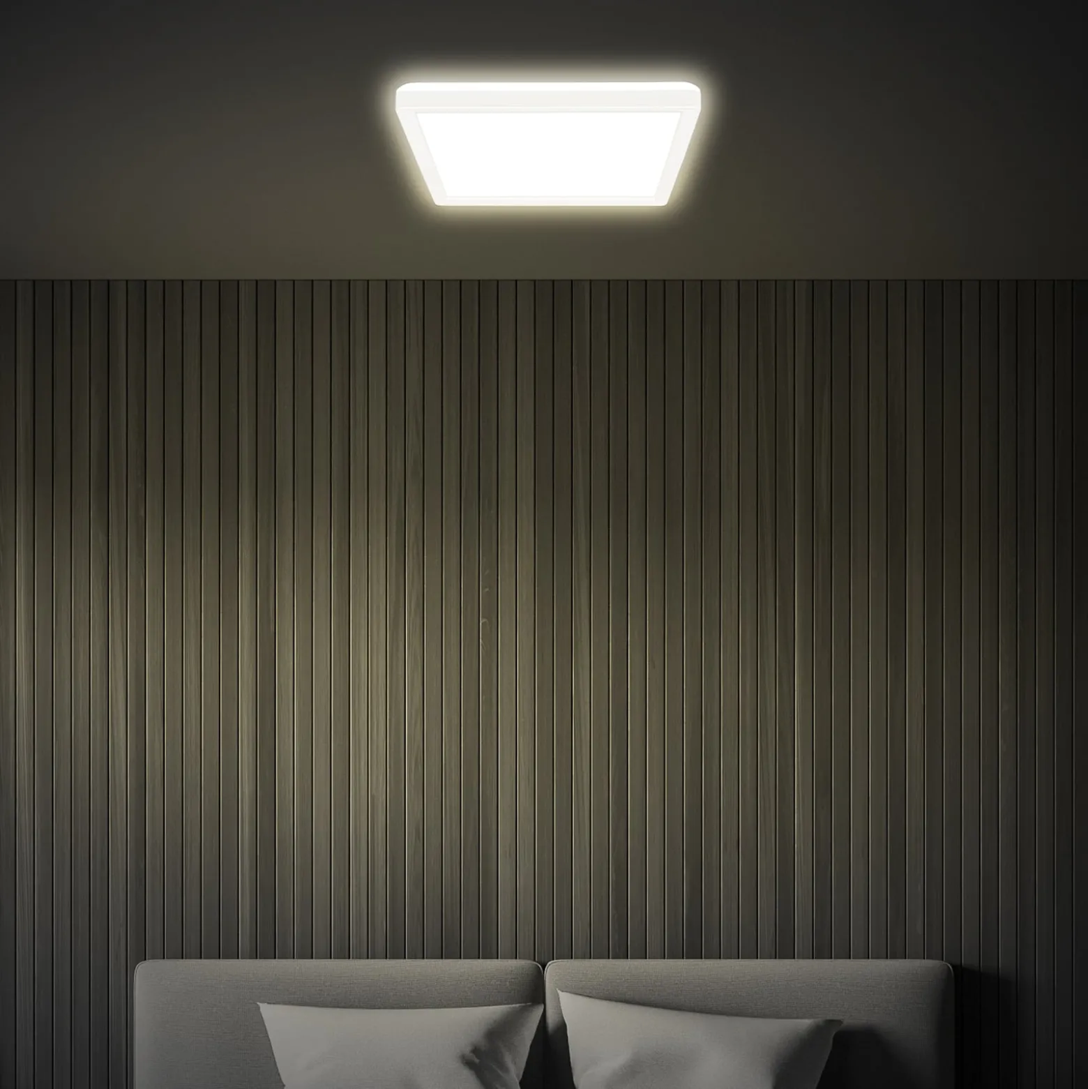 LED-Deckenleuchte Tava, weiß, 24x24 cm, Kunststoff