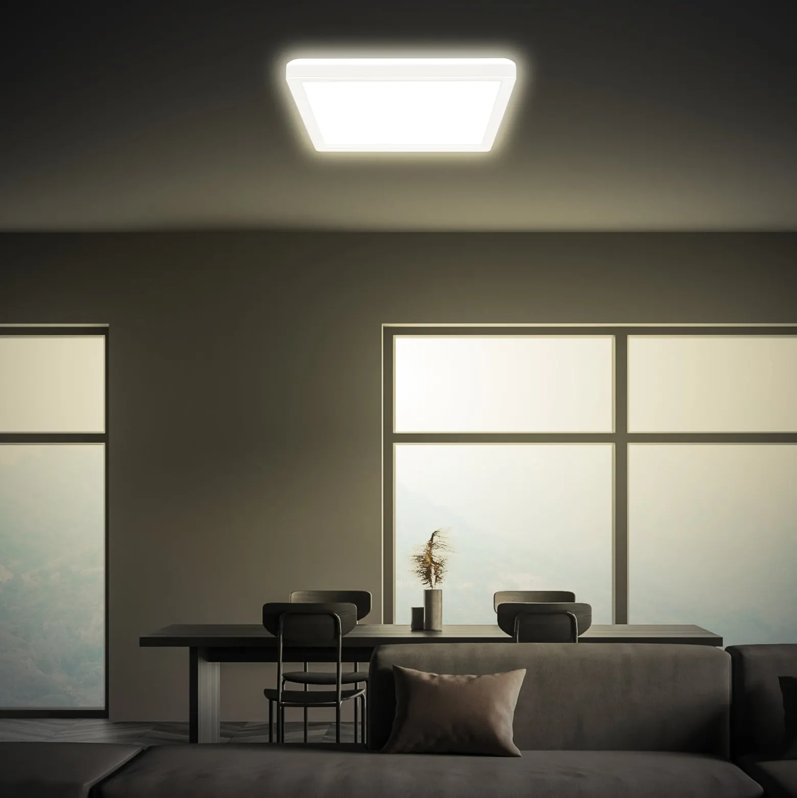 LED-Deckenleuchte Tava, weiß, 24x24 cm, Kunststoff