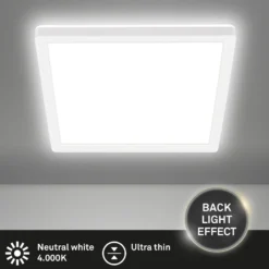 LED-Deckenleuchte Tava, weiß, 24x24 cm, Kunststoff